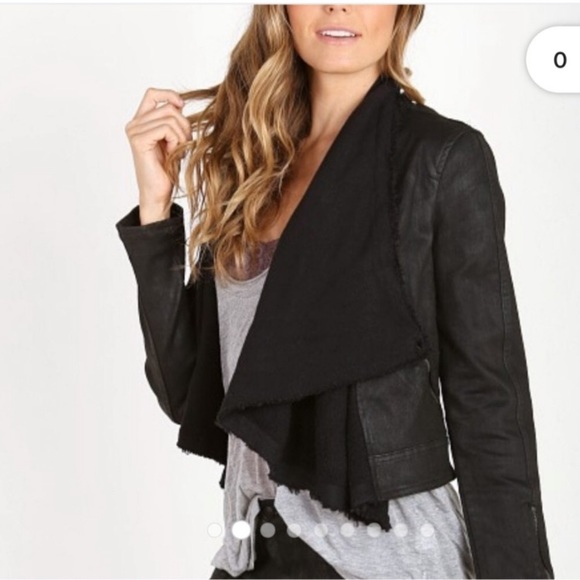 *RARE* Free People Shawl Collar Moto Jacket Black Denim Size 0 - Picture 2 of 13